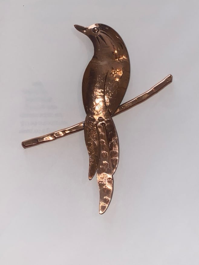 Gret Barkin Copper Bird Brooch