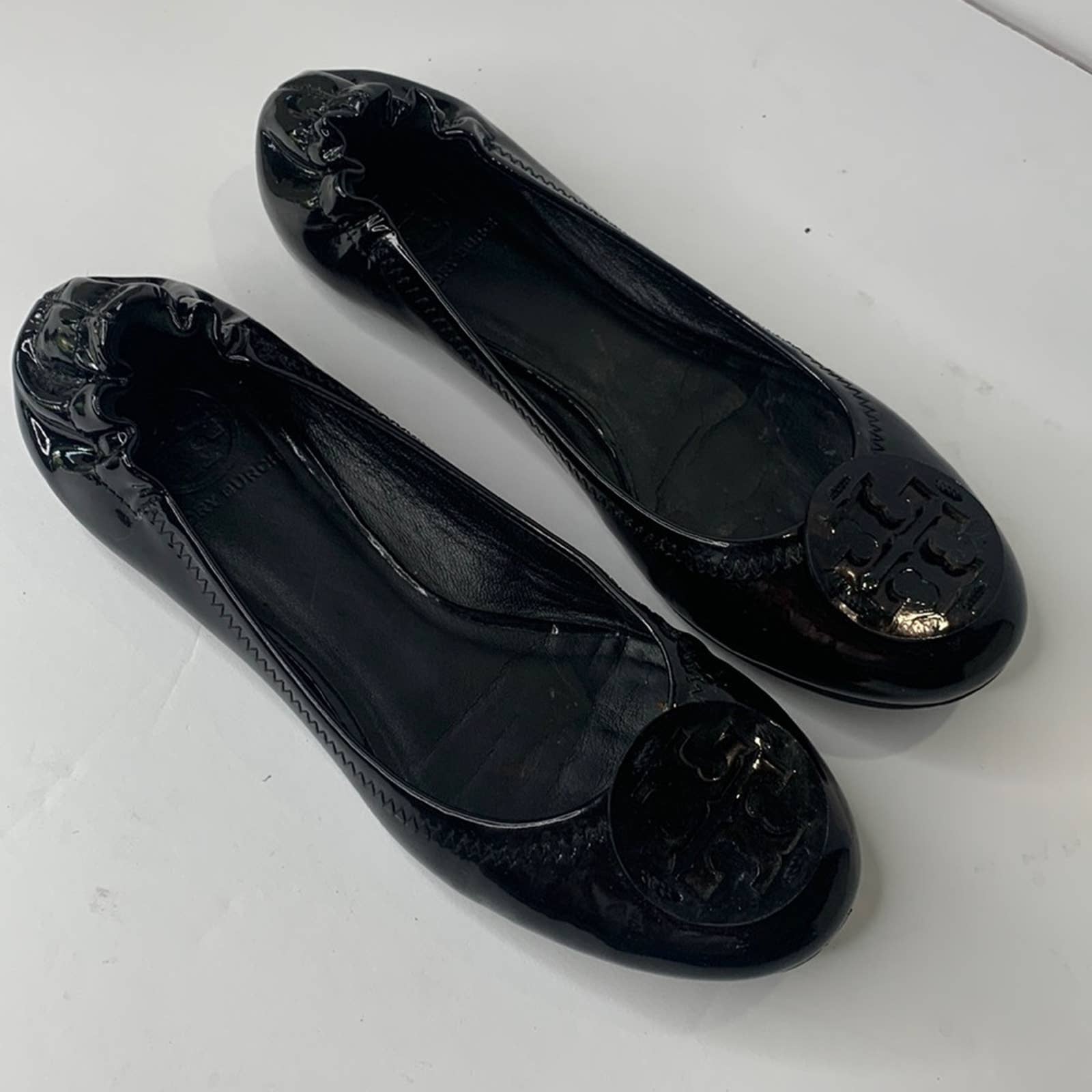 Tory Burch CLASSIC REVA BALLET 黒 サイズ9 Tory Burch flats Shoes size 9 Black Leather Ballet Slip One