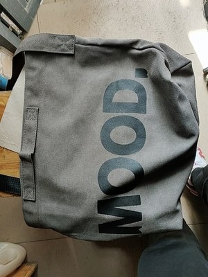 Grey Simple Letters Shoulder Bag