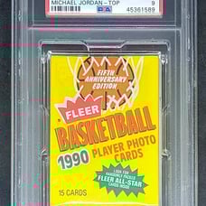 1990 FLEER BASKETBALL WAX PACK MICHAEL JORDAN TOP #26 PSA 9 MINT RARE PACK!