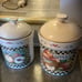 Susan Winget Canister Set Hearts Fruits Watermelon Pears Peaches Apples Set Of 4