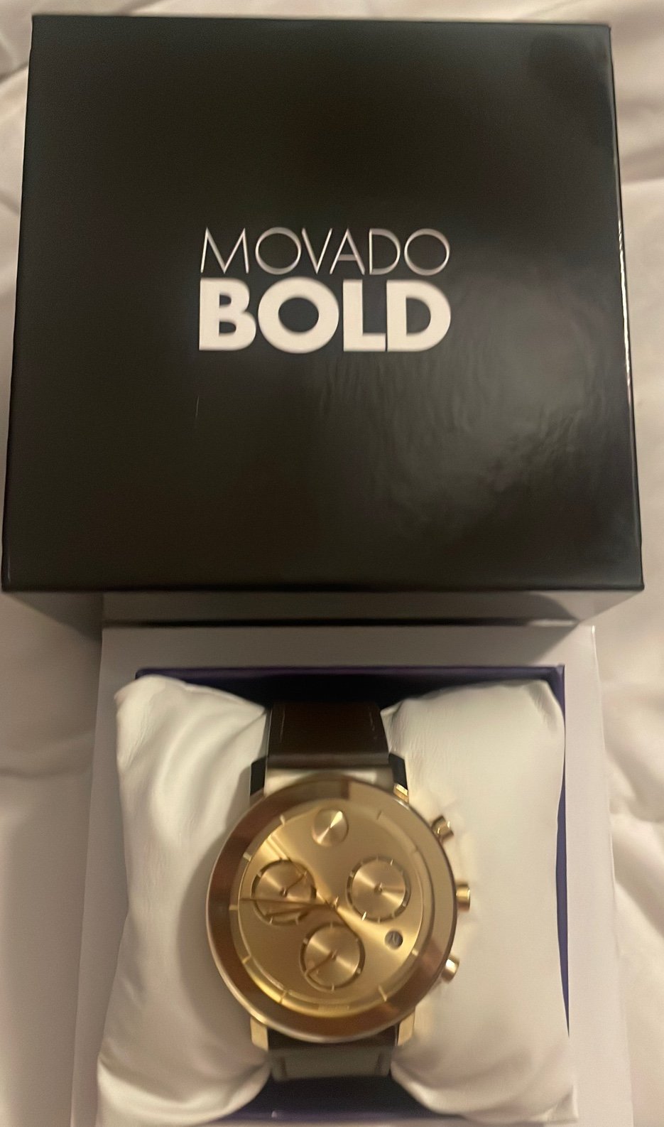 Movado brown/gold watch for men