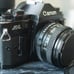 canon A-1 35mm film camera with databack