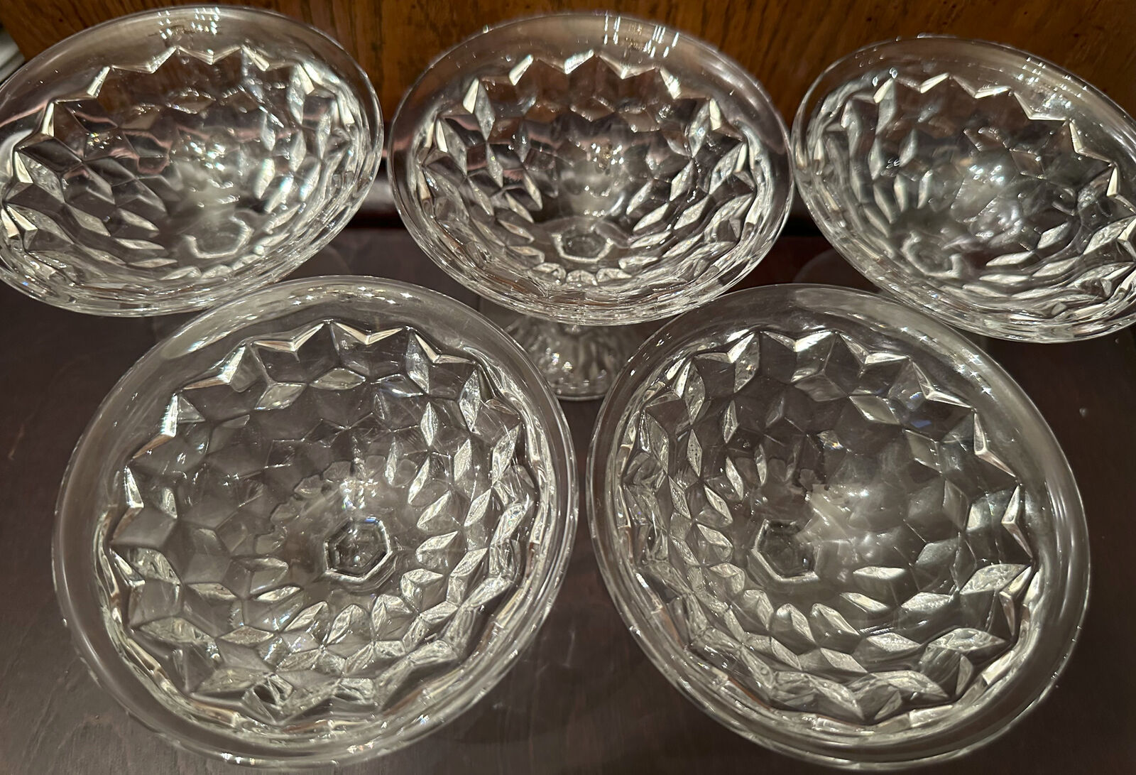Fostoria American Clear Stemware Low Sherbet (5) 3-1/4 #2056