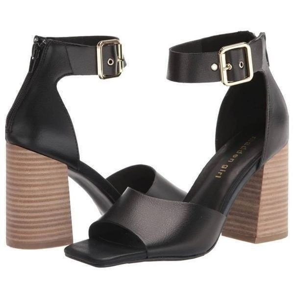 Madden Girl Black Strappy Black Heel Sandals Size 10