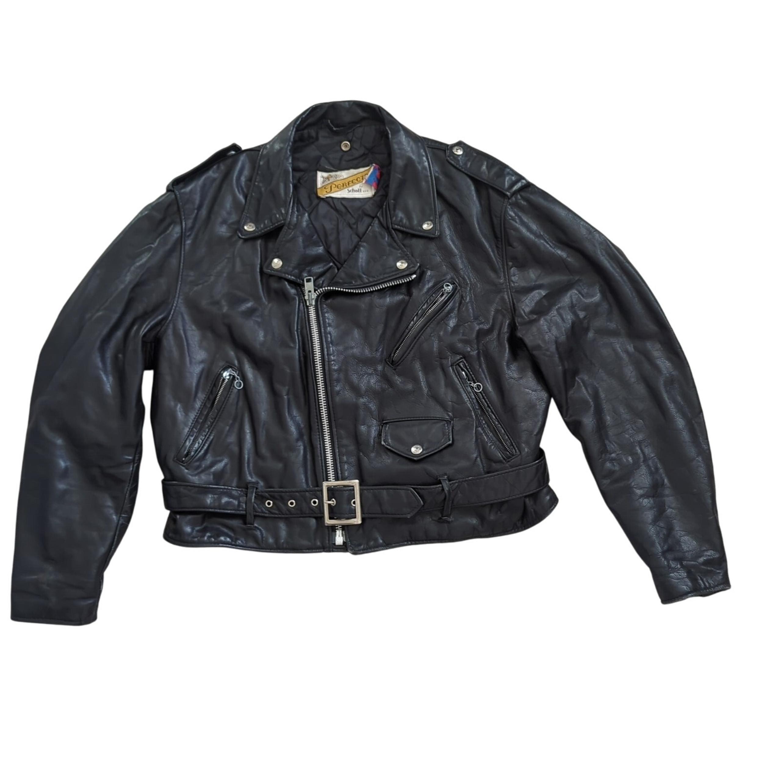 Schott Perfecto NYC Double Leather Riders Jacket Motorcycle Size 46 Made in USA