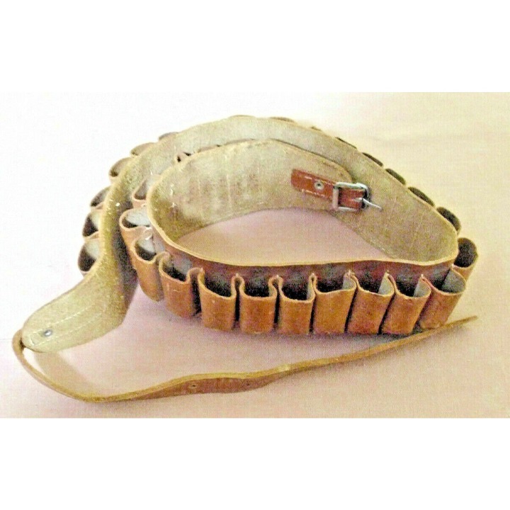 AMUNITION-HUNTING-BULLET-BELT-Leather-Holds 30 Bullets 45 Long