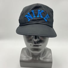 Vtg NIKE Hat 90s Black with Blue Snapback Cap Nylon RIPSTOCK
