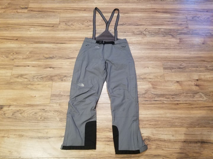 North Face Womens 8 Snowboard Snow Bibs Snowsuit Overalls Suit Bib Pants Grey