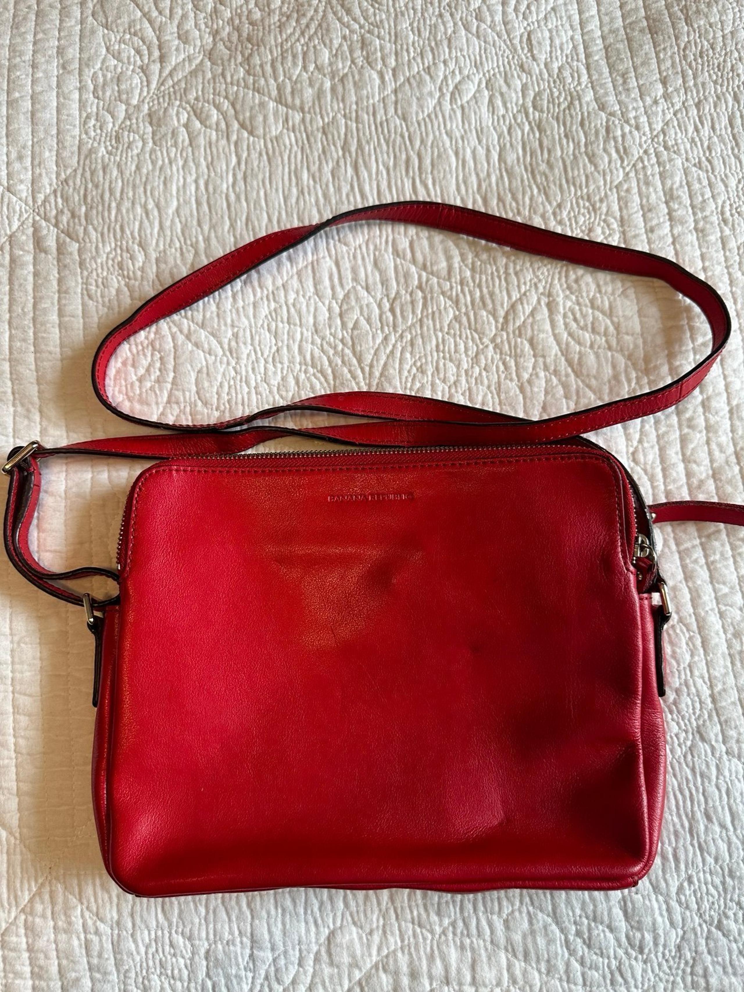 Banana Republic Candace red leather crossbody bag