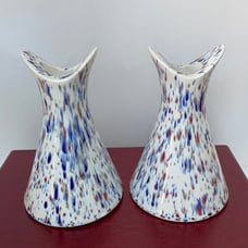 Vintage pottery candle holder set