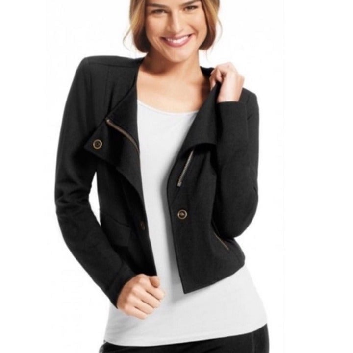 Cabi 615 Ponte moto jacket black asymmetrical small
