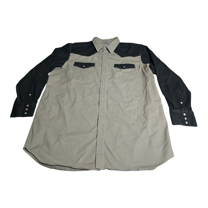 Carhartt S209 KMS Relaxed Fit Pearl Snap Shirt 3XLT Tall Thick Twill Two Tone