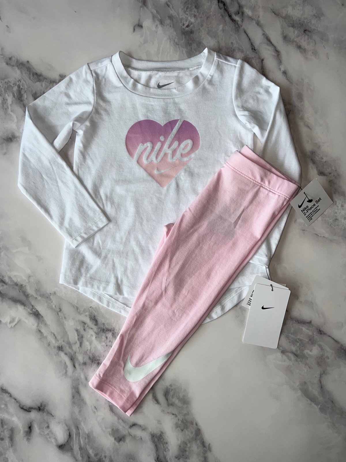 Nike Girls 3T Athletic Set NWT Long Sleeve Tee + Leggings Toddler