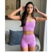 Alo Yoga Alosoft Lavish Bra and Alosoft Aura Short Set