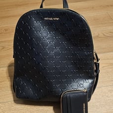 Michael Kors Cindy Large Perforated Leather Backpack W Matching Wallet