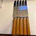 G. S. C. CO. Mid-Century Bakelite Stainless Steel Flatware, 5 Knives lot