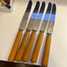 G. S. C. CO. Mid-Century Bakelite Stainless Steel Flatware, 5 Knives lot