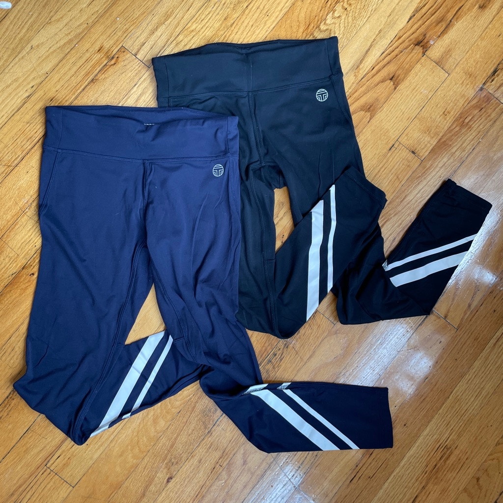 Bundle of 2 Tory Sport High Rise Chevron Weightless Leggings Black & Navy Sz S
