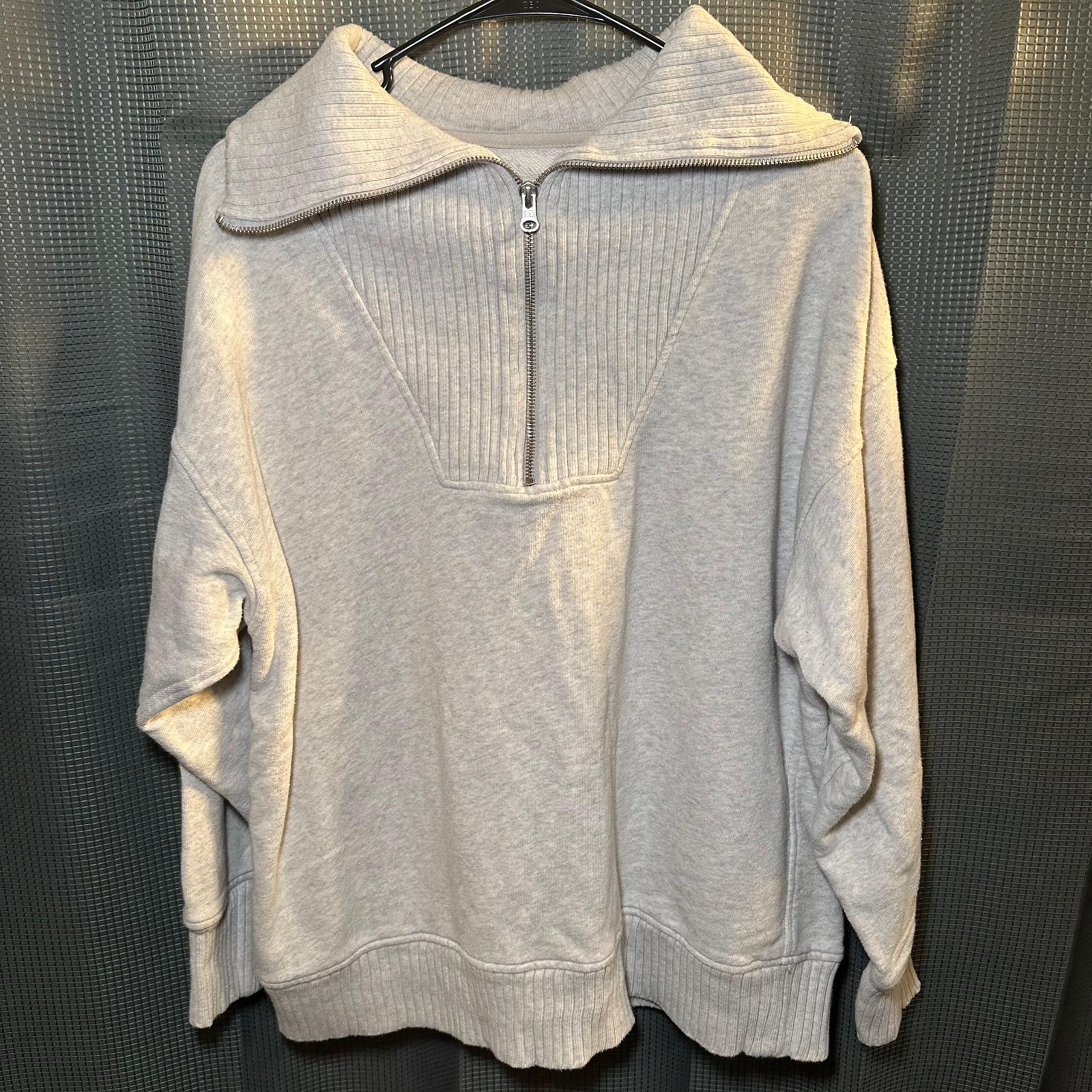 Aerie Grey Quarter Zip Cozy Pullover Loungewear Must Have Sweatshirt Size Small