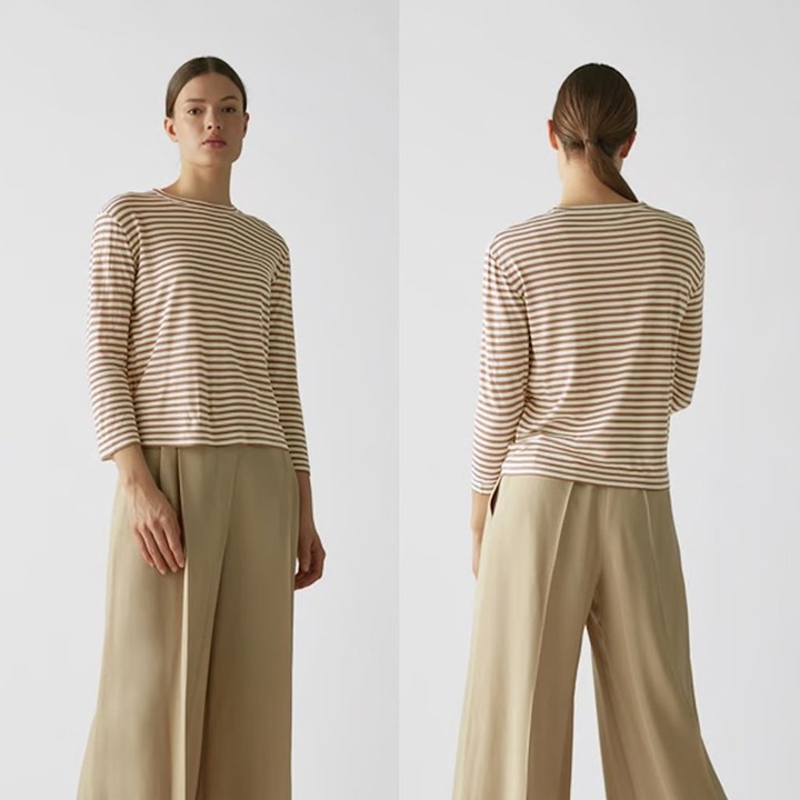 NWT New 165 Vince Striped Long Sleeve Silk Blend Top Size XXS