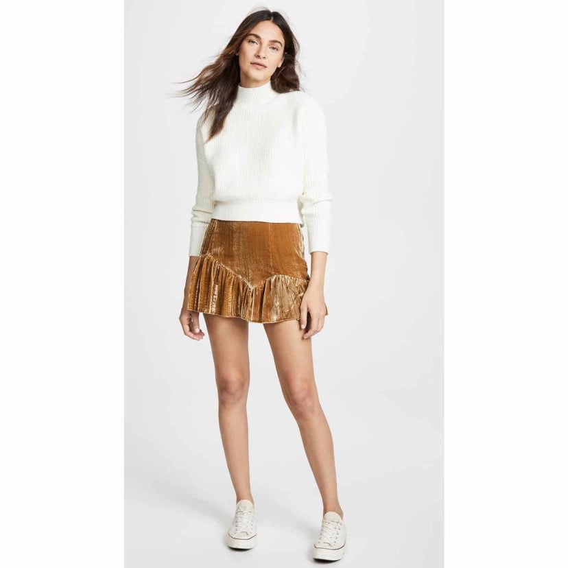 LoveShackFancy Eliza Velvet Mini Skirt