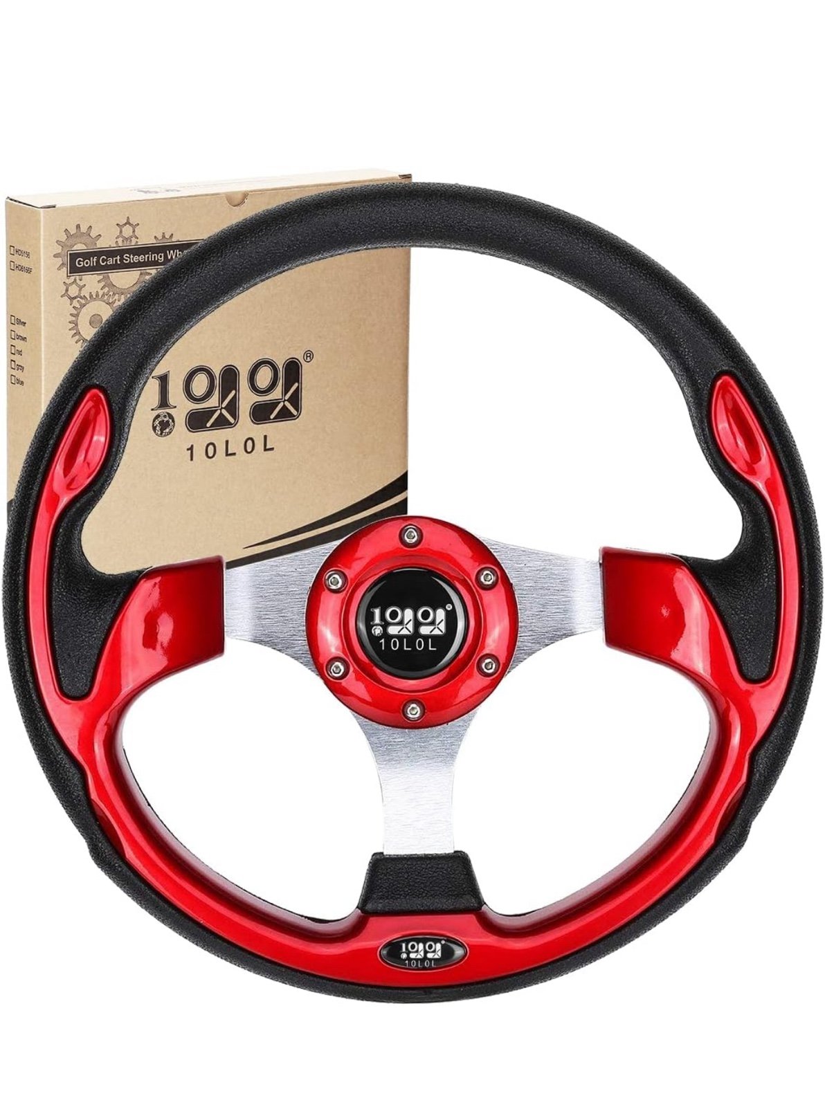 10L0L Universal 12.5 inch Golf Cart Steering Wheel for Yamaha G29 Drive, EZGO TX
