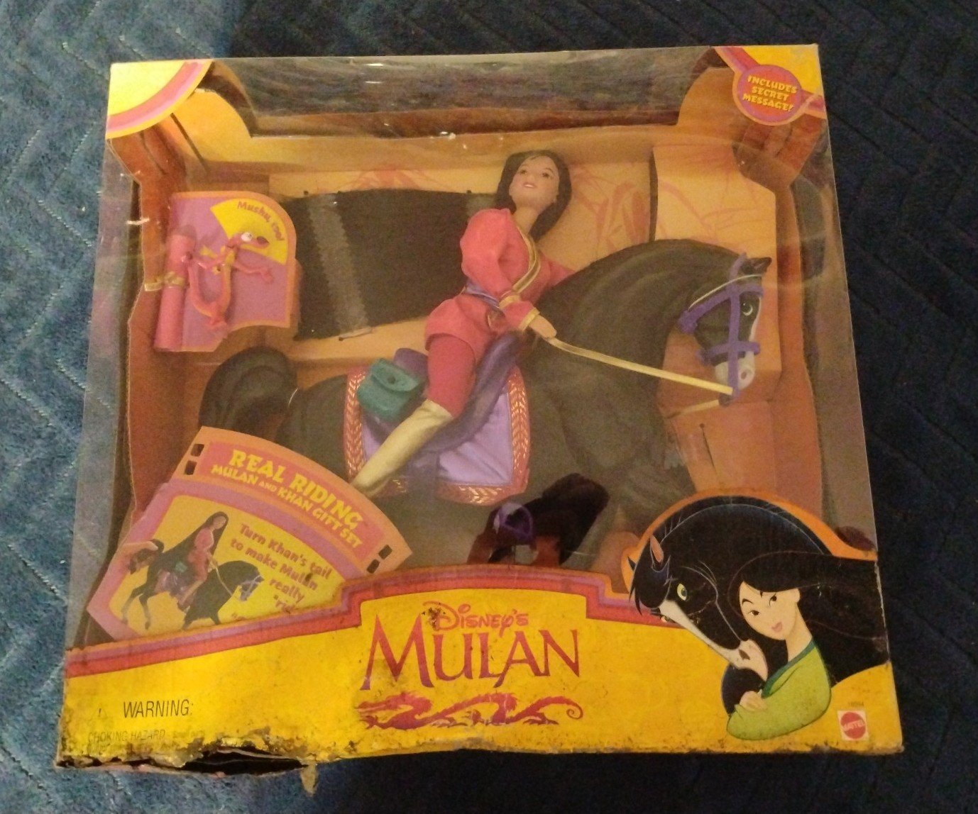 Disney Vintage 1997 Real Riding Mulan and Khan with Mushu Gift Set
