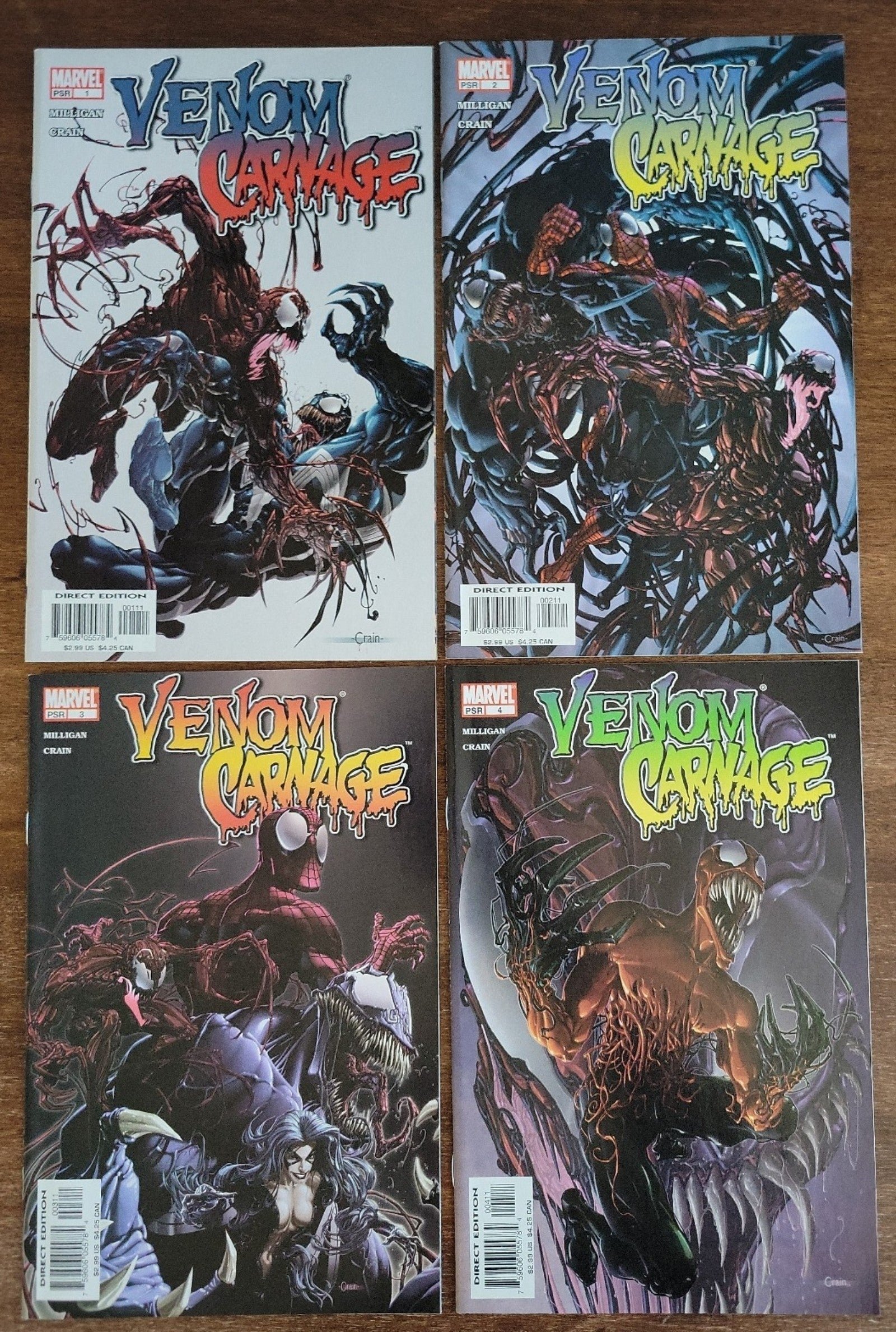 Marvel Venom vs Carnage Comic 1-4 Peter Milligan & Clayton Crain
