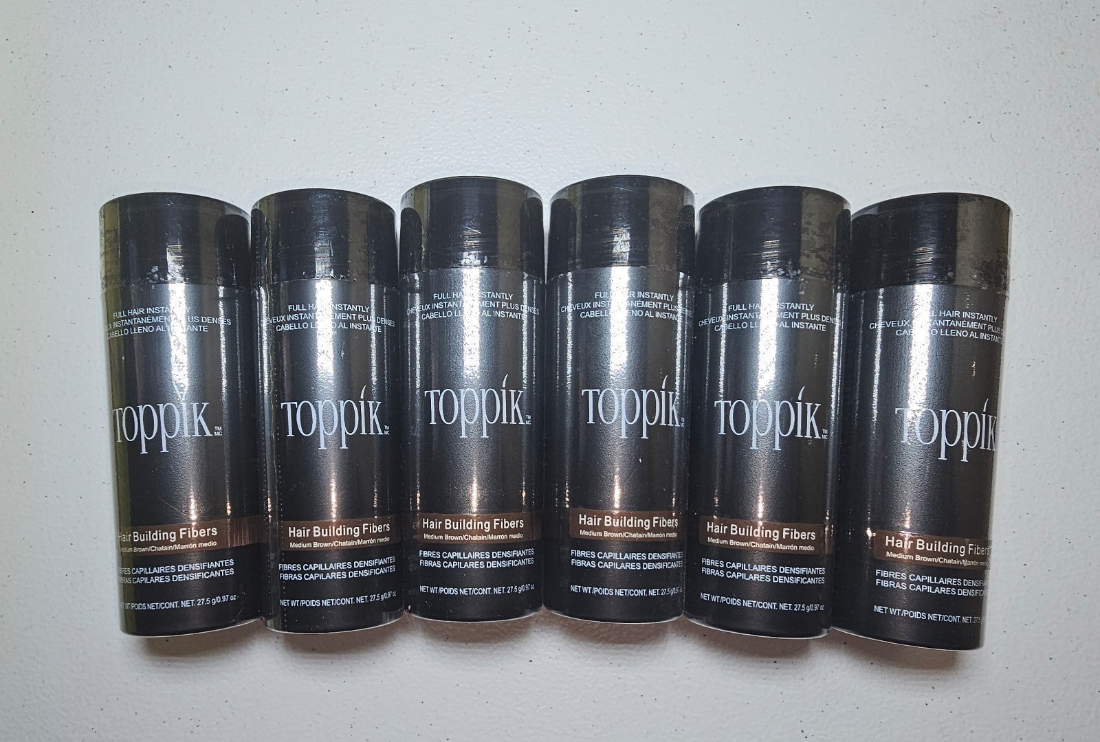 6 Bottles of Medium Brown Toppik Hair Fiber priority shipping/3days