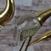 MCM Brass & Glass Blown Crane Heron Stork Sculptures Pair
