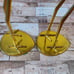 MCM Brass & Glass Blown Crane Heron Stork Sculptures Pair