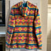 CHUBBIES The Boomer Neon Fleece Hoodie in Aztec Tribal Print Size Large