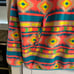 CHUBBIES The Boomer Neon Fleece Hoodie in Aztec Tribal Print Size Large
