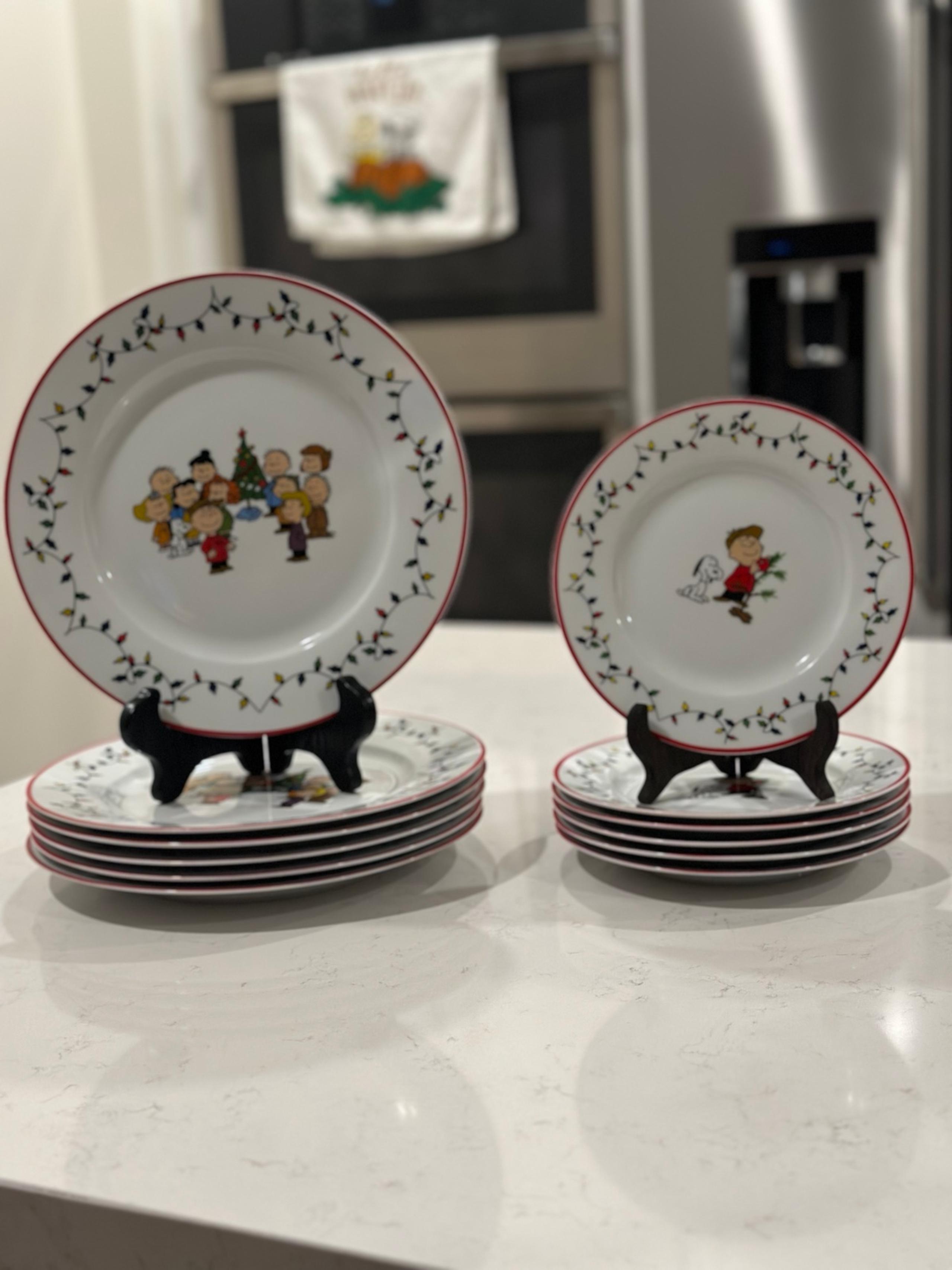 Peanuts Charlie Brown Christmas (6) Dinner Plate & (6) Salad Plates