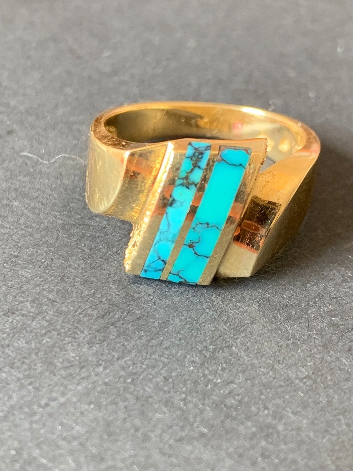 14k gold Natural Turquoise Ring