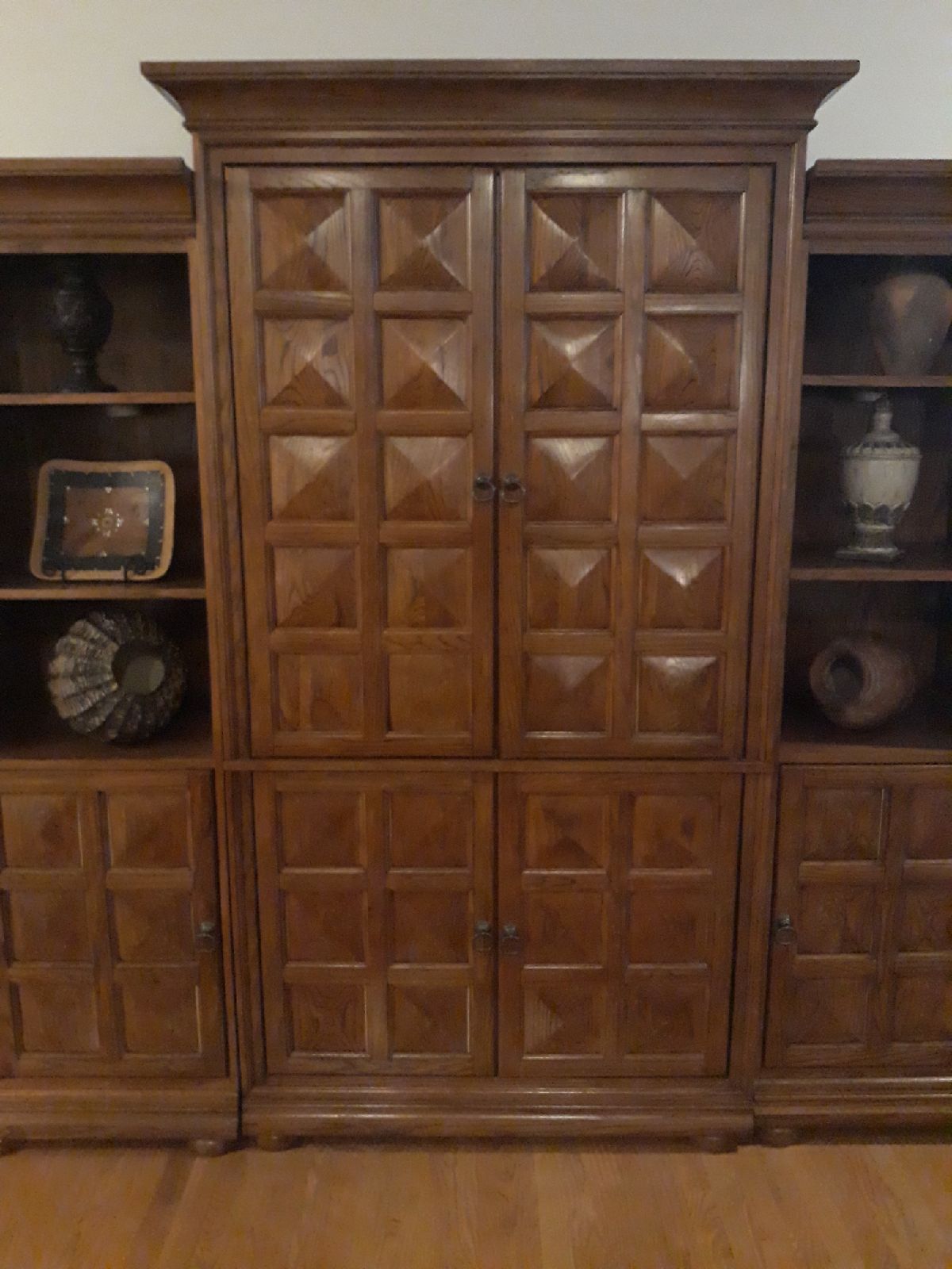 Solid wood shelving and entertainment