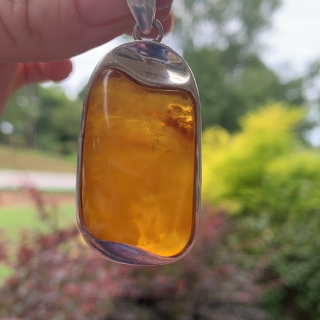 Baltic Amber Pendant 925 Sterling Silver Custom