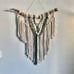 One of a Kind Macrame Wall Hanging, Green and Pink, Drift Wood