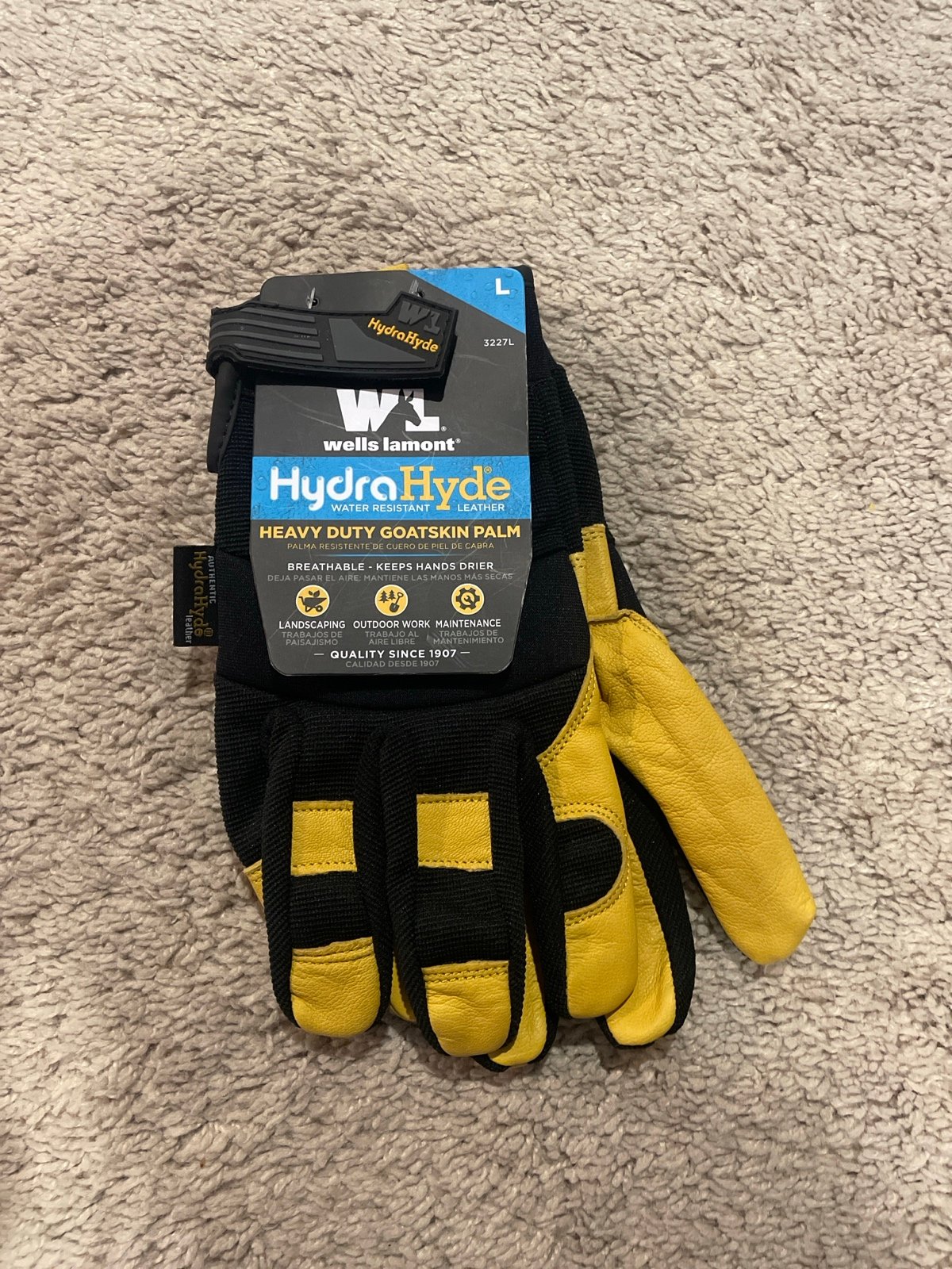 Wells Lamont HydraHyde leather gloves NEW