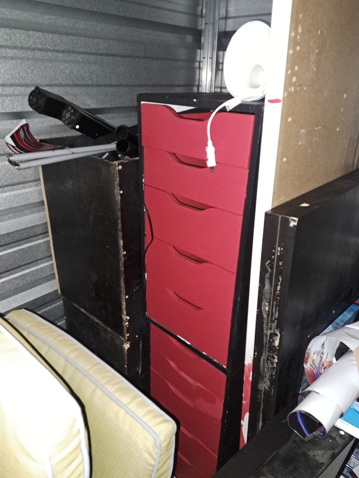 Two Alex Drawer Units Custom Red and Black