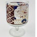 Mid-Century Culver Candy Dish Footed Chalice Goblet Blue Red Chinoiserie Gold RA