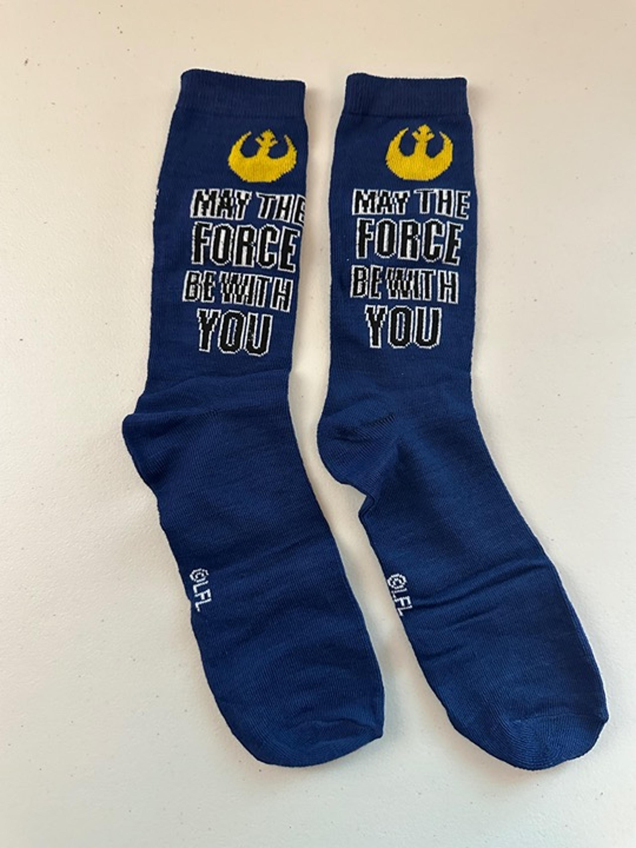 REBEL MAY THE FORCE BE WITH YOU LOGO SOCKS HIGH MENS 6 - 12 NEVER USED - Star Wars