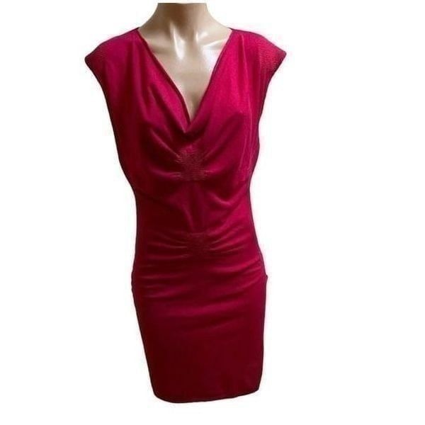 Max Studio Azalea Pink Bodycon Dress Fitted Short Sleeve Women’s Size Medium NWT