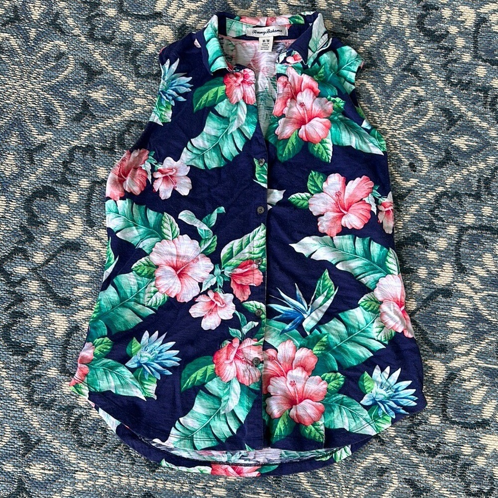 Tommy Bahama Tropical Floral Button Down Shirt - Cotton Blend