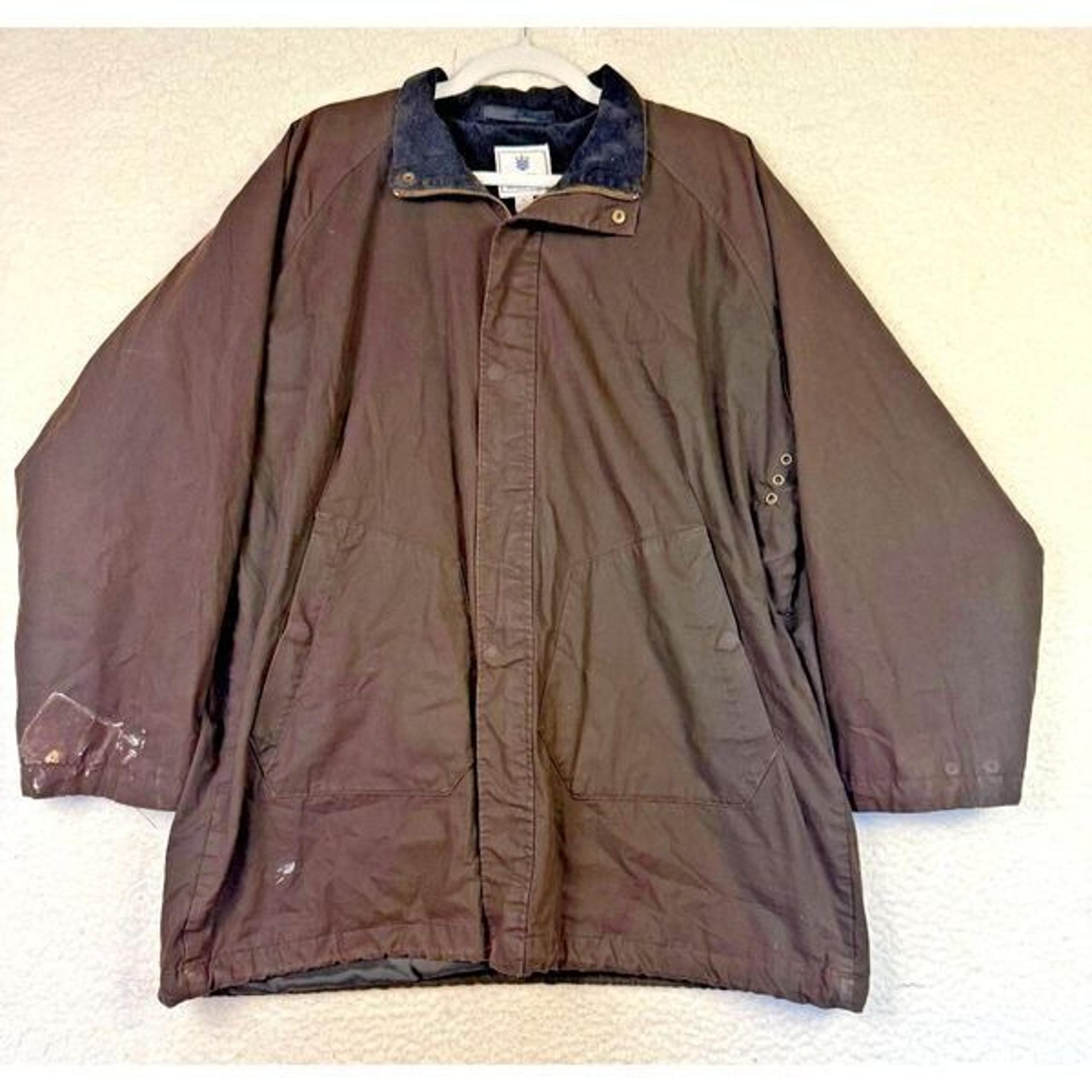 Peter Millar Jacket Brown Crown Waxed Cotton Safari Chore Coat Field XLarge XL