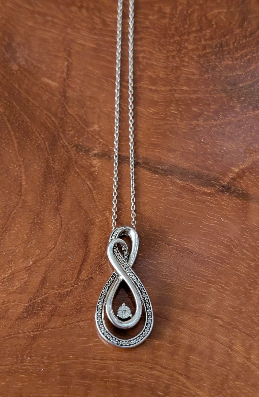 Kay Jewelers Diamond Looped Infinity Pendant in Sterling Silver & 18 necklace