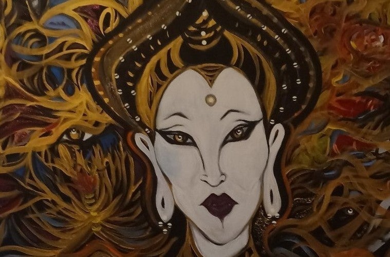 Asian Inspired Original Painting By Ronnelle Harvey