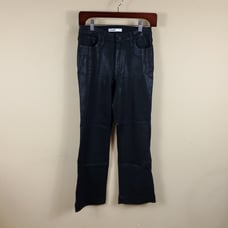 NINE WEST Delancy High Rise Coated Kick Flare Black Denim Jeans Size 2