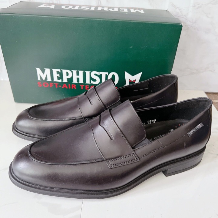 Mephisto Kurtis Mens Dress Shoe Loafer Black Leather Slip On Comfort EU 46 US 12